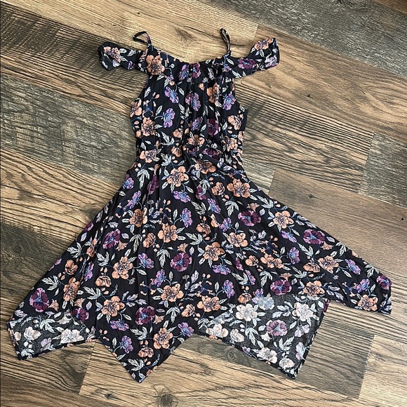 Art Class Floral Cold Shoulder Dress - Picture 1 of 1